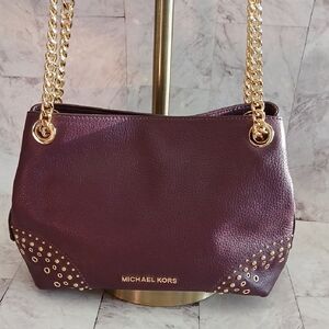 Michael Kors Plum Studded Shoulder Bag